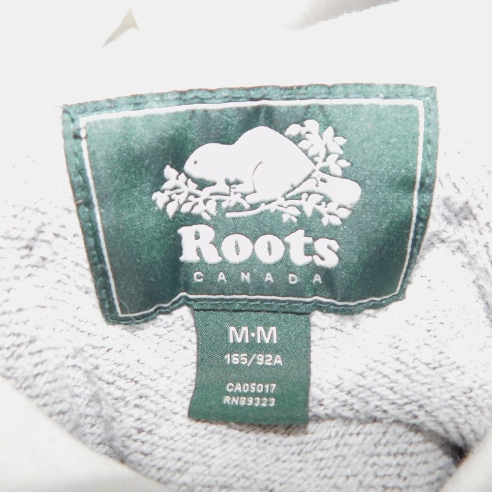 Roots womens M Gray Salt & Pepper Funnel Neck Cowl pullover  Hoodie Sweatshirt - Picture 3 of 10